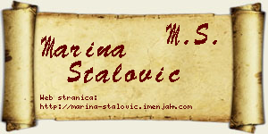 Marina Stalović vizit kartica